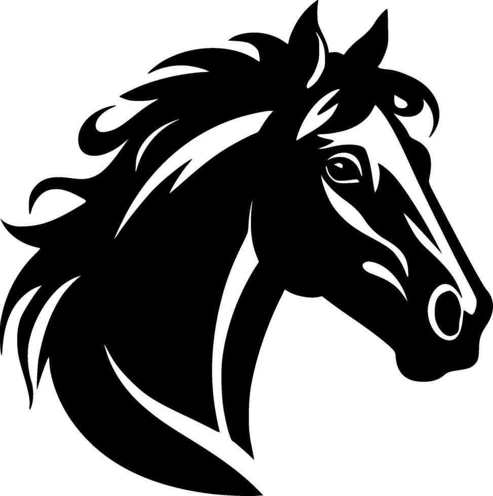 cheval, noir et blanc vecteur illustration