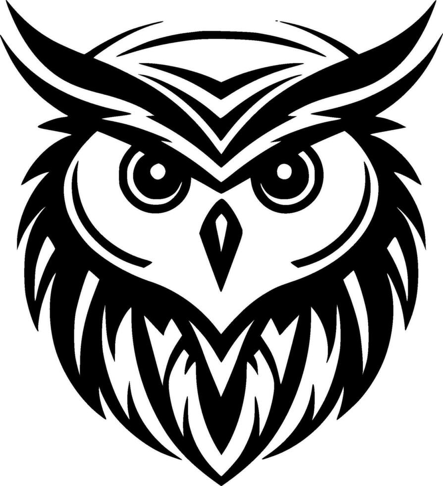 hibou, noir et blanc vecteur illustration