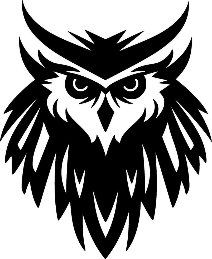 hibou - minimaliste et plat logo - vecteur illustration