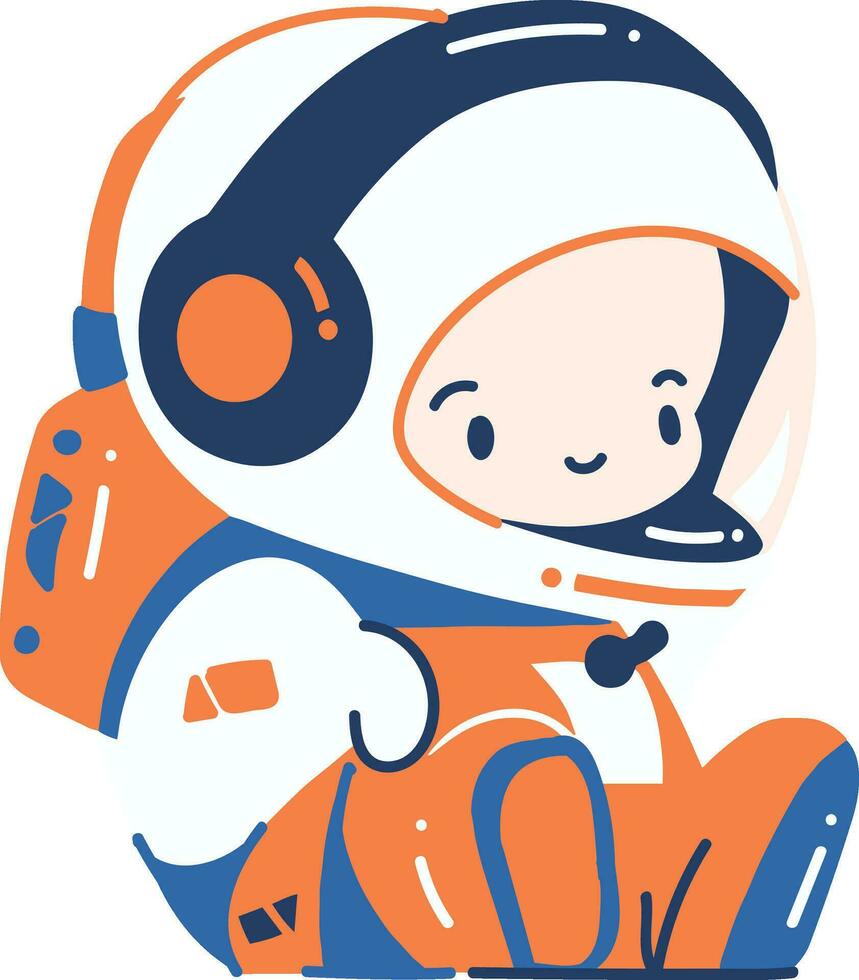 main tiré astronaute garçon dans plat style vecteur