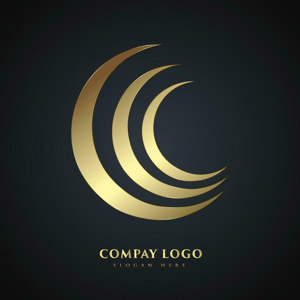 une ensoleillement luxe cercle logo concepts sur foncé arrière-plan, un élégant entreprise logo conception, vecteur illustration