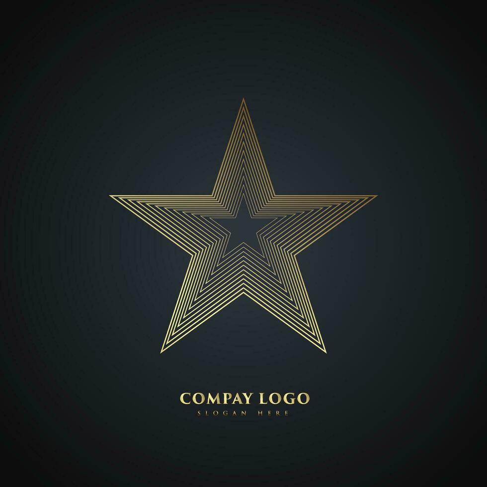 luxe étoile logo concept sur foncé arrière-plan, élégant entreprise logo conception, vecteur illustration