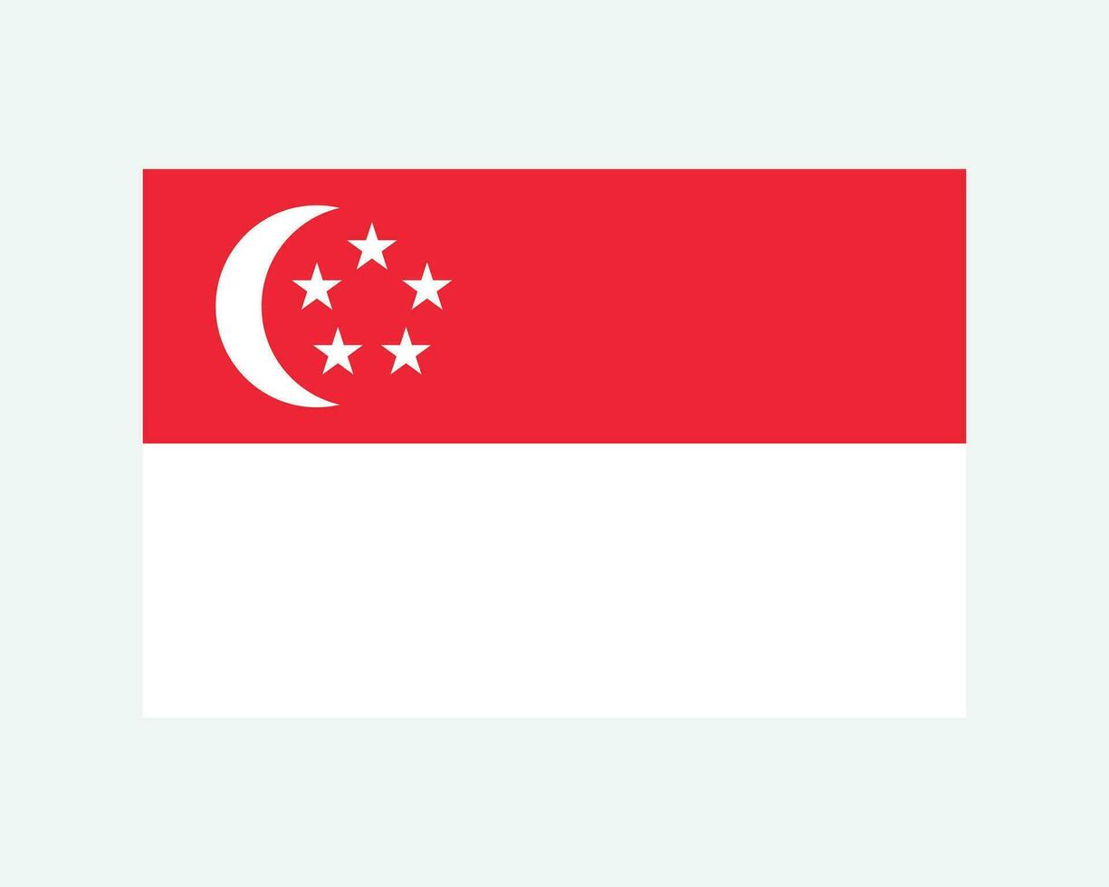 nationale drapeau de Singapour. singapourien pays drapeau. république de Singapour détaillé bannière. eps vecteur illustration Couper déposer.