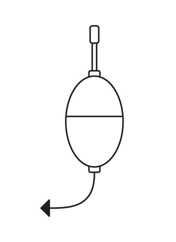 pêche crochet monochrome plat vecteur objet. incurvé pièce de métal avec barbillon. modifiable noir et blanc mince ligne icône. Facile dessin animé agrafe art place illustration pour la toile graphique conception