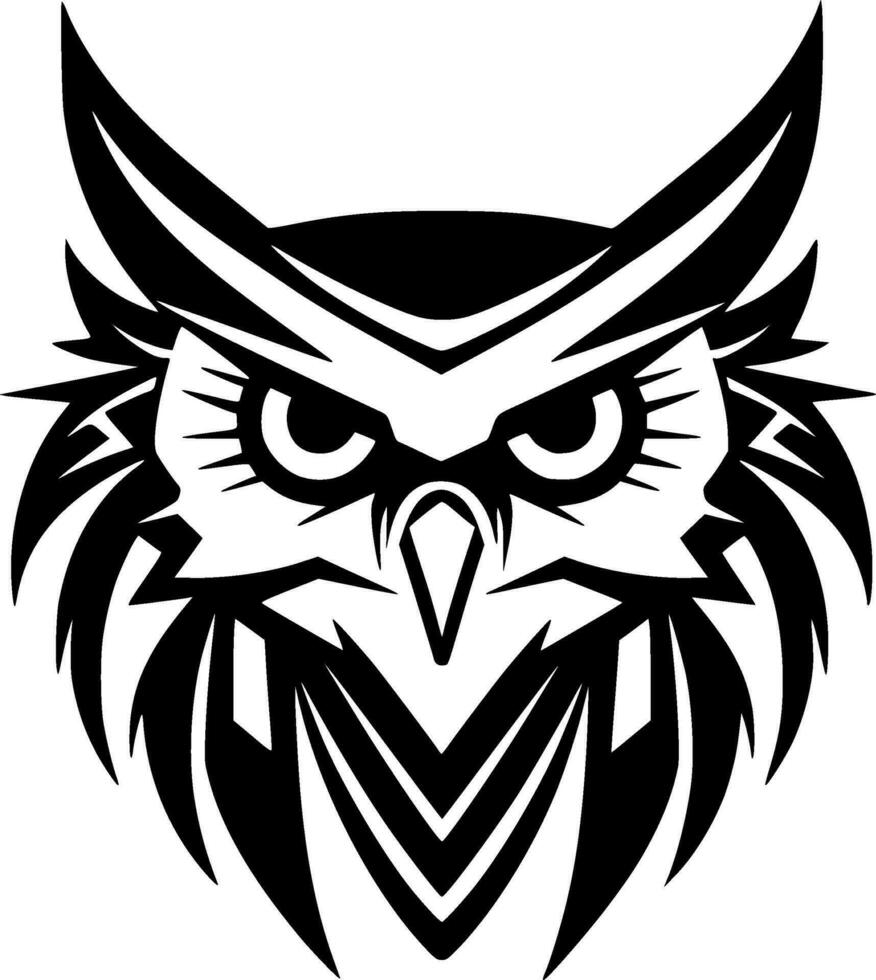 hibou, noir et blanc vecteur illustration