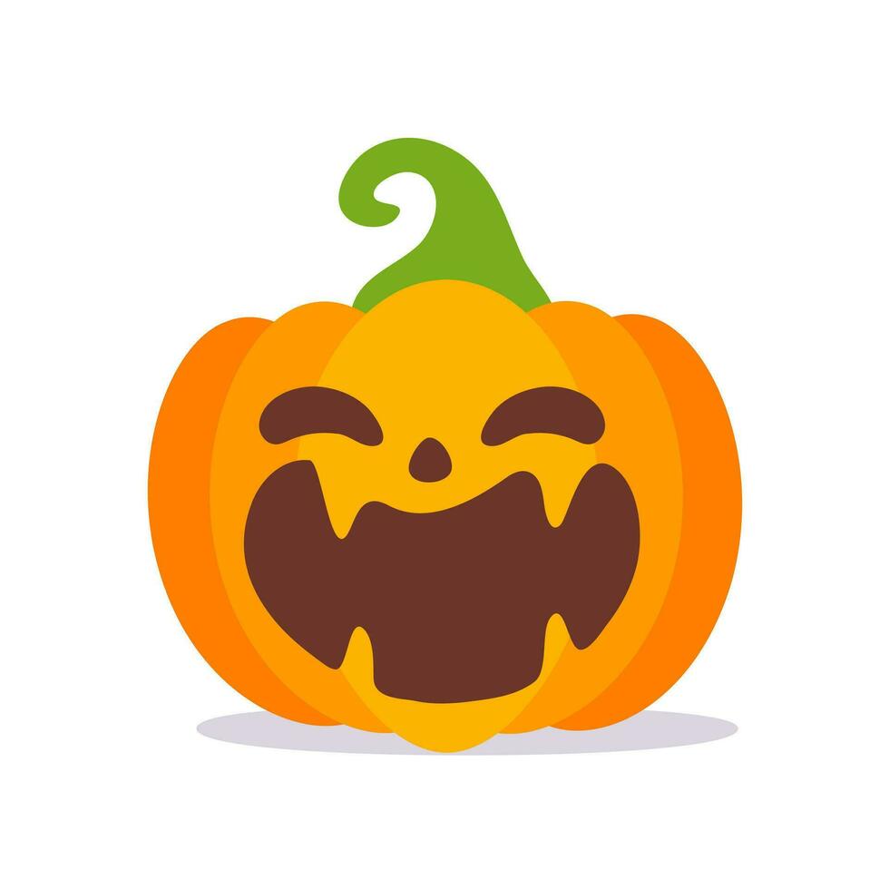 dessin animé citrouille sculpté fantôme visage Halloween fête nuit terreurs vecteur