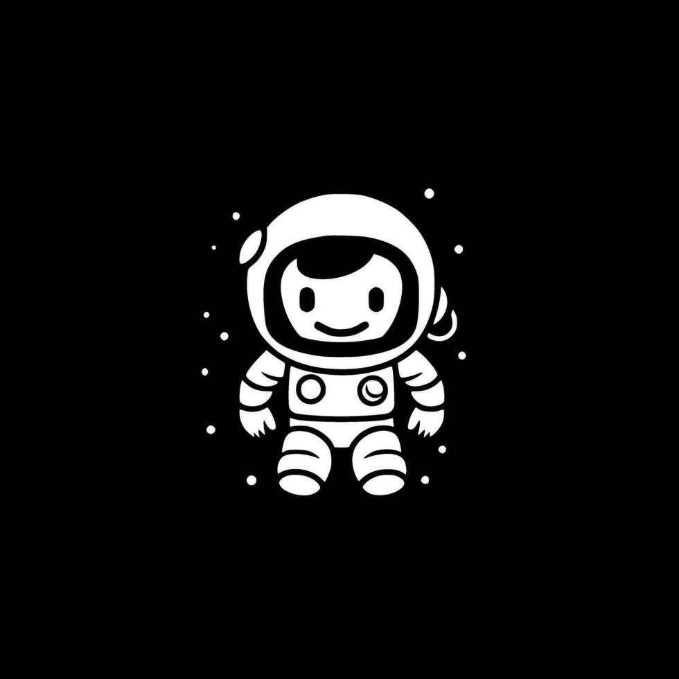 astronaute, noir et blanc vecteur illustration