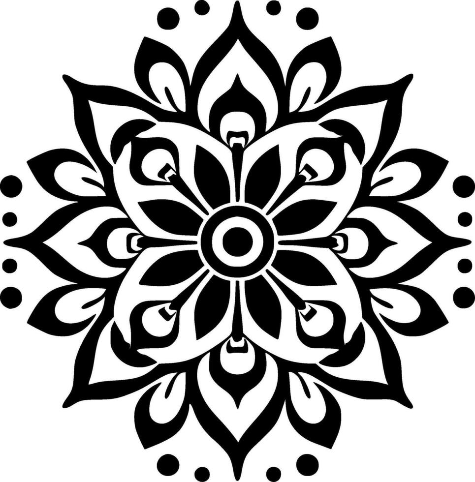 mandala, noir et blanc vecteur illustration