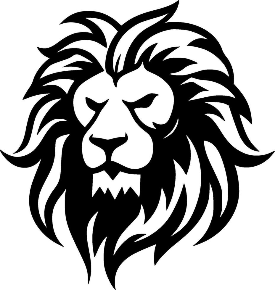 Lion - noir et blanc isolé icône - vecteur illustration