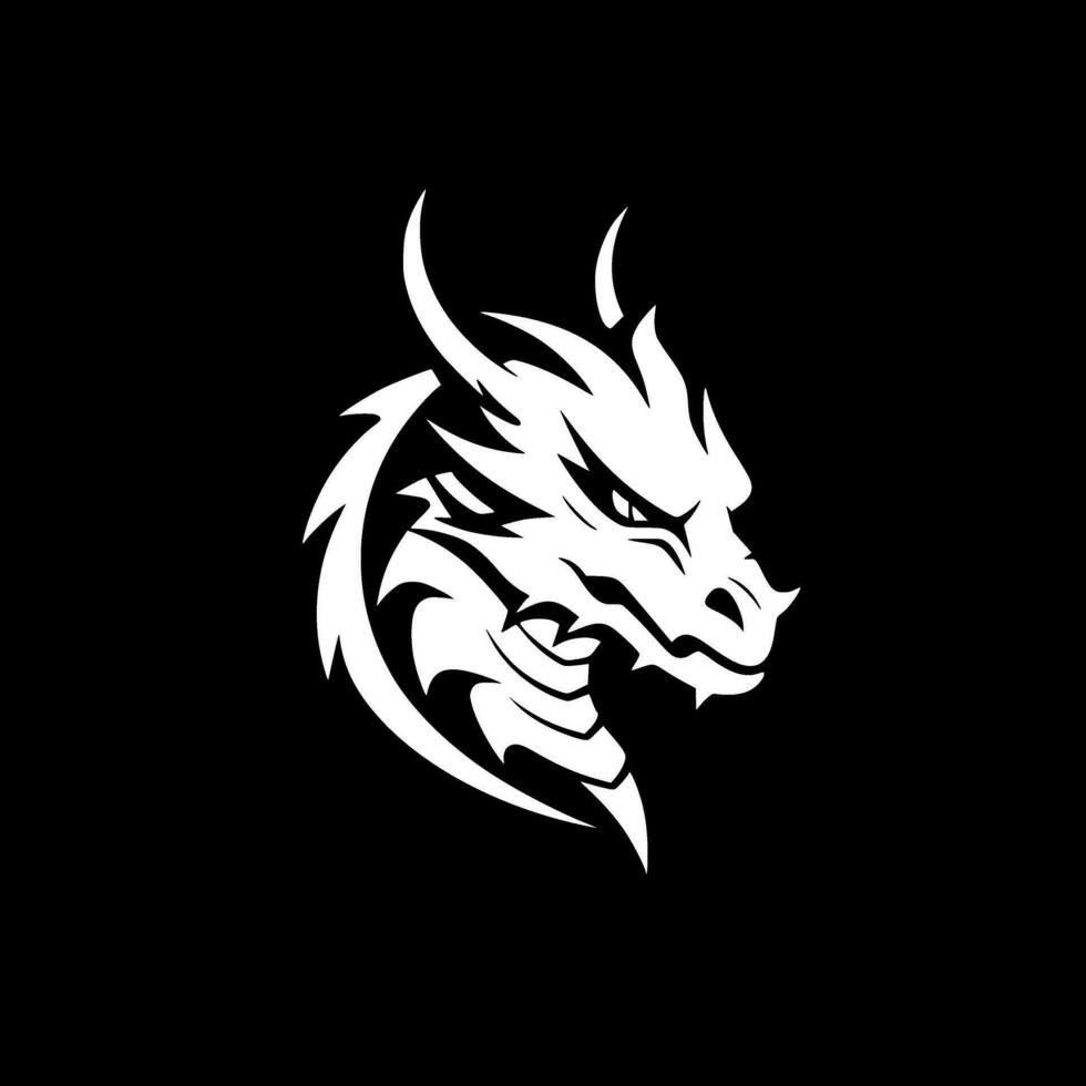 dragon - minimaliste et plat logo - vecteur illustration