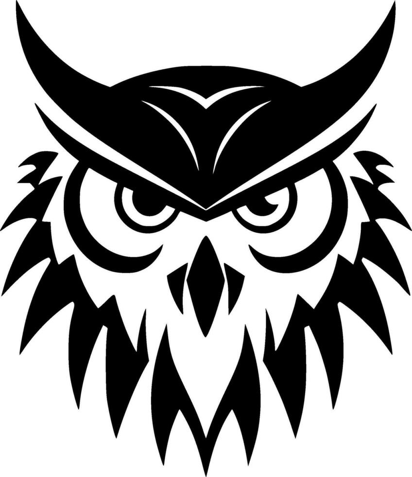 hibou - minimaliste et plat logo - vecteur illustration