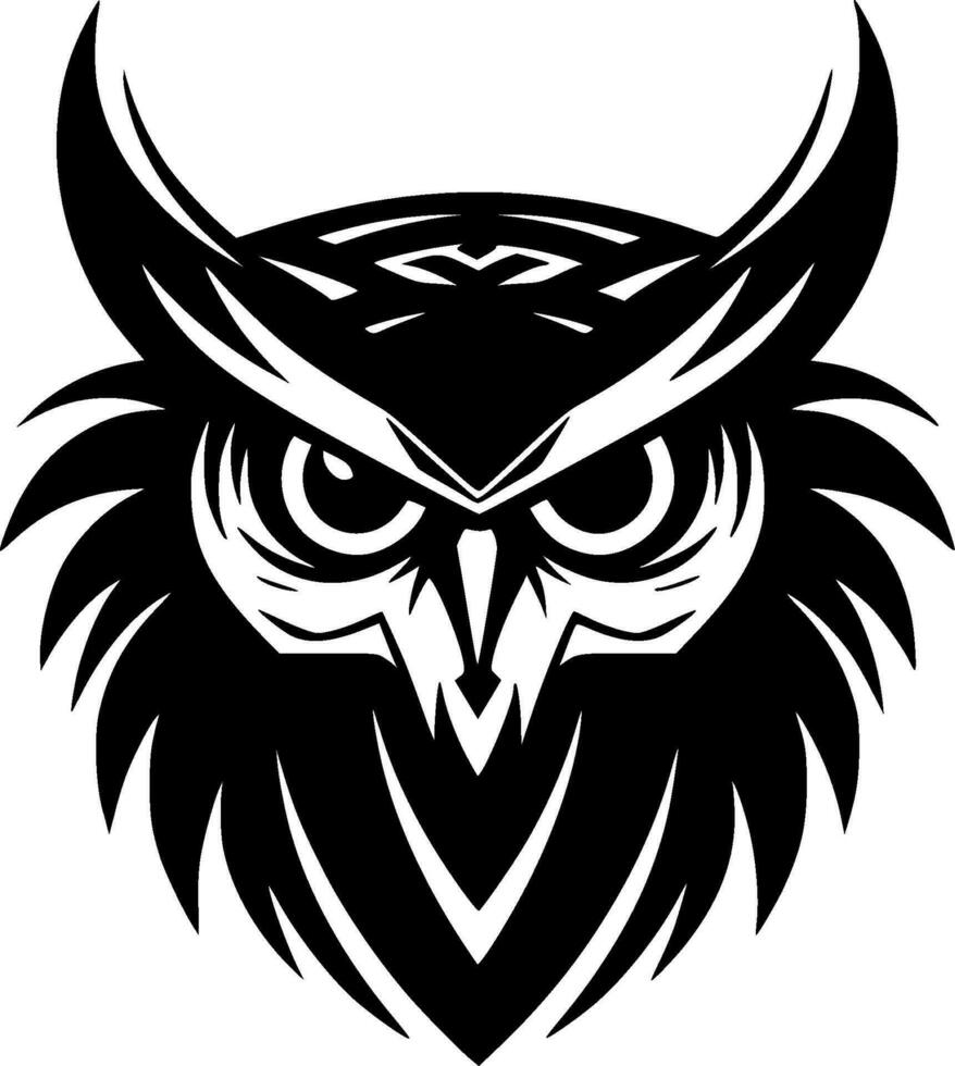 hibou - minimaliste et plat logo - vecteur illustration