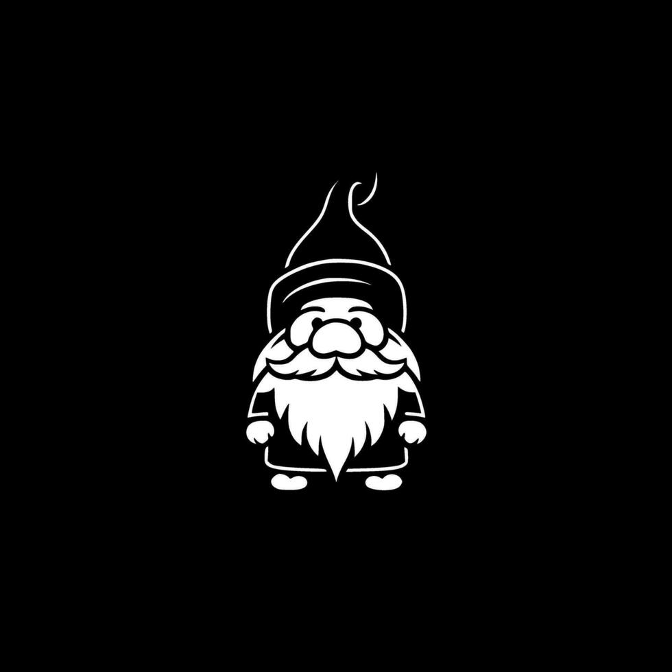 gnome - noir et blanc isolé icône - vecteur illustration