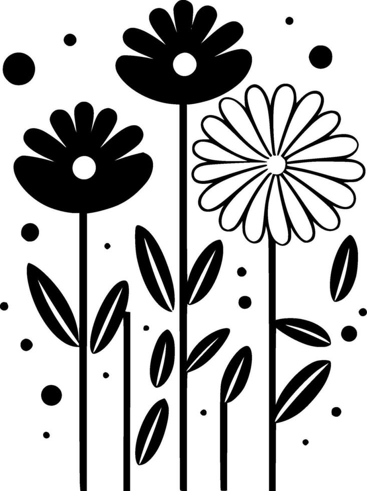 fleurs - minimaliste et plat logo - vecteur illustration