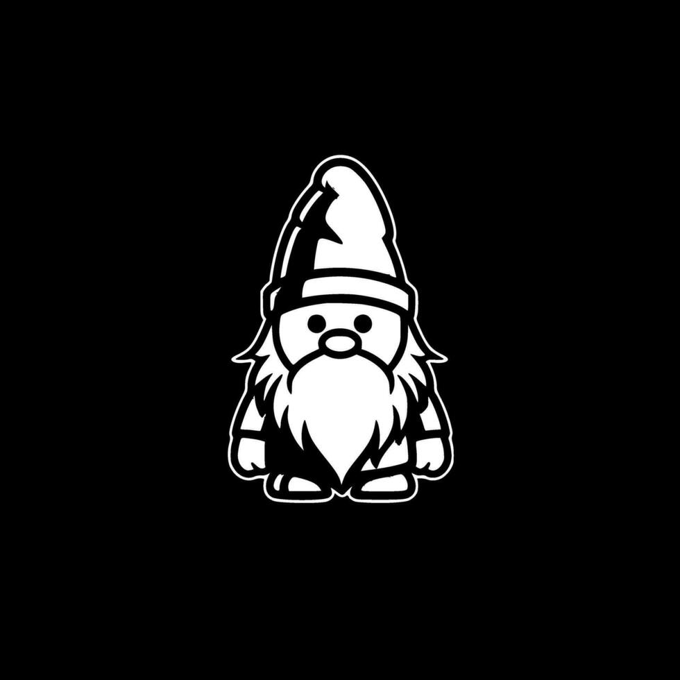 gnome - noir et blanc isolé icône - vecteur illustration