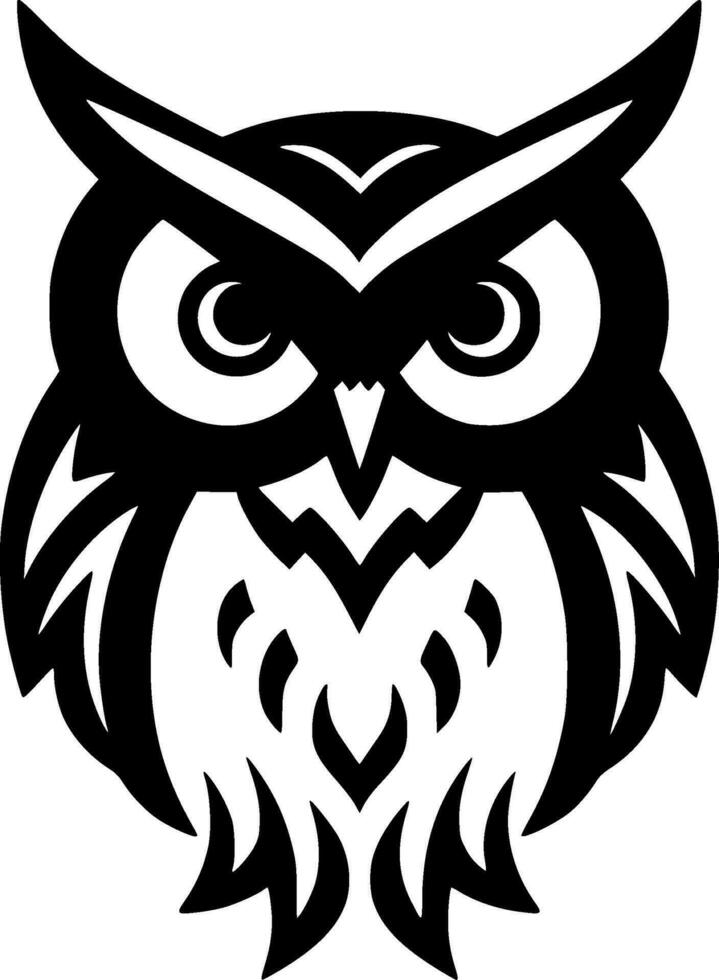 hibou - noir et blanc isolé icône - vecteur illustration