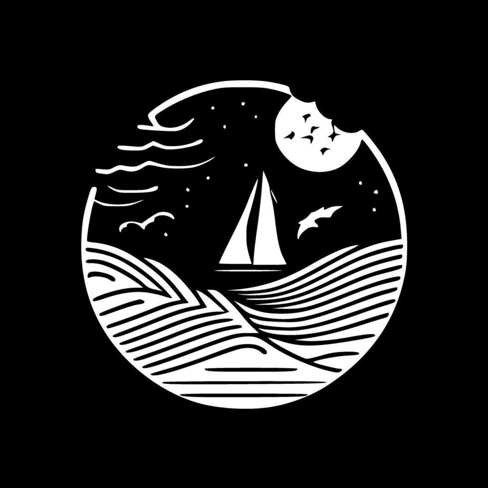 mer, minimaliste et Facile silhouette - vecteur illustration