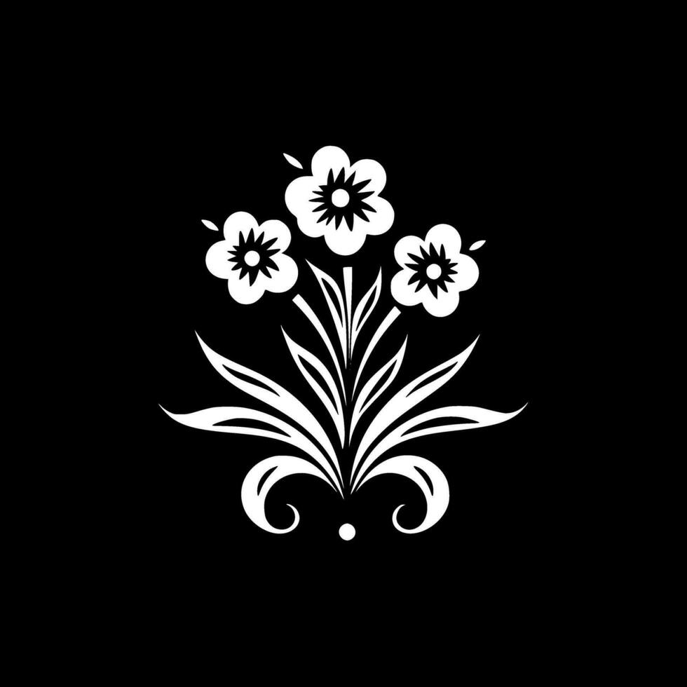 fleur, noir et blanc vecteur illustration