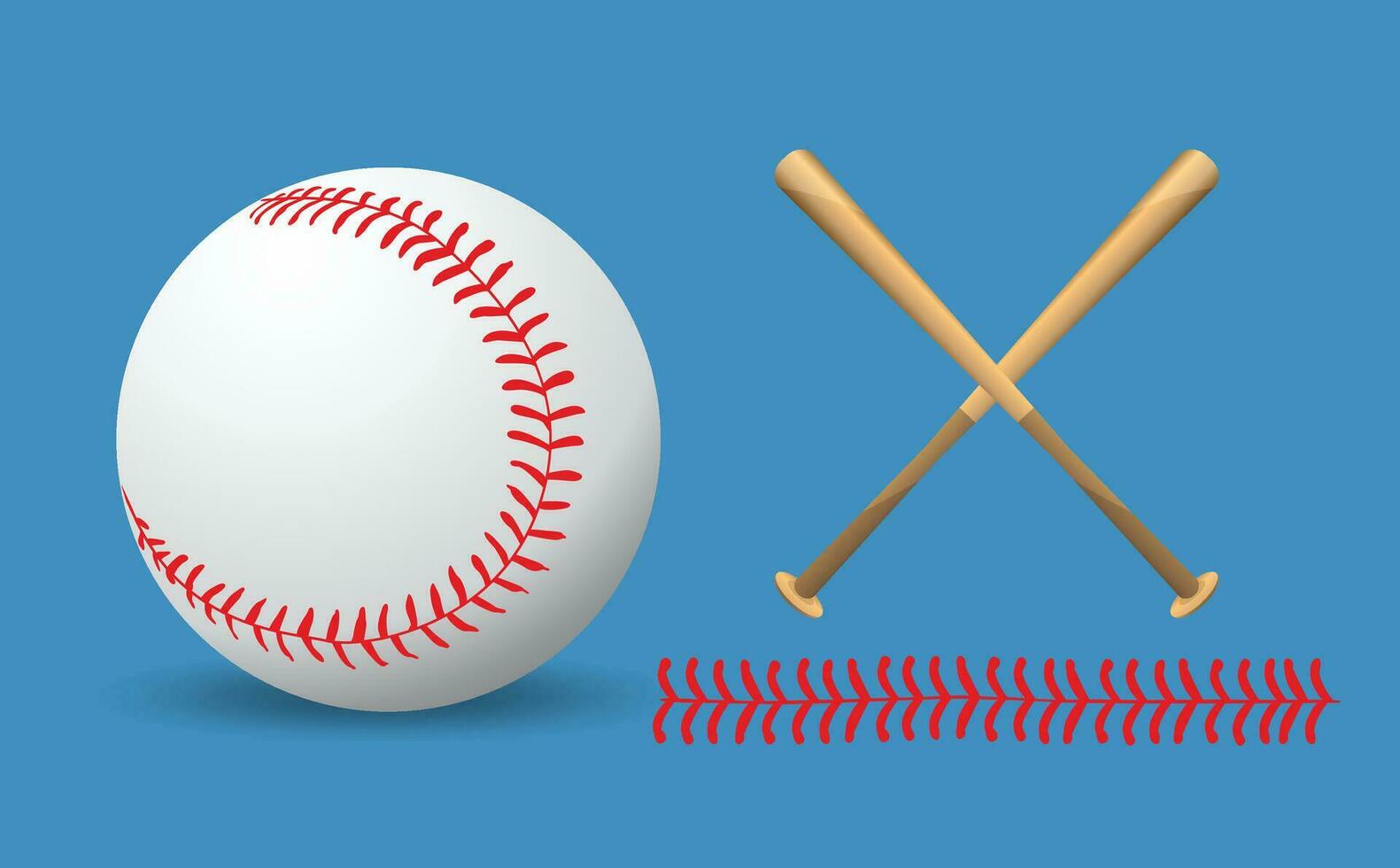 base-ball et base-ball chauves-souris sur arrière-plan, sport Jeu , vecteur illustration.