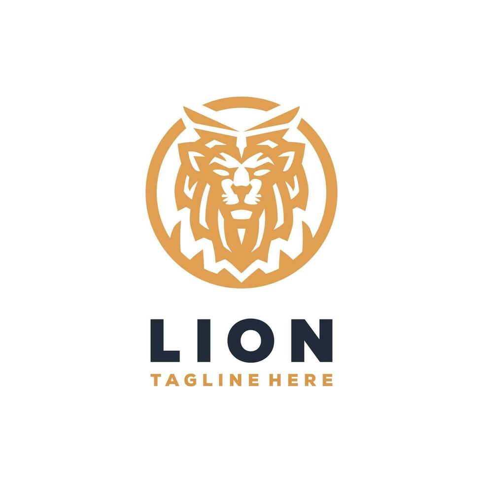 Lion Roi étoile luxe logo prime or vecteur conception