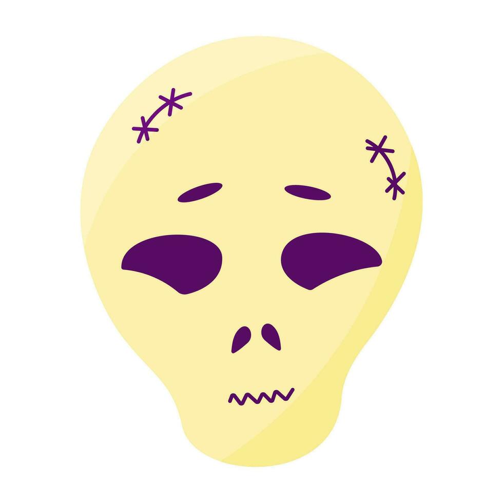 Halloween crâne émotion Couleur effrayant élément icône vecteur