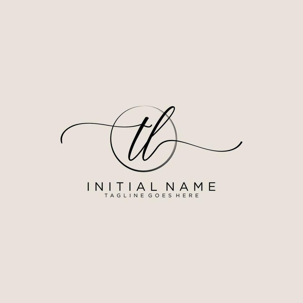 initiale tl féminin logo collections modèle. écriture logo de initiale signature, mariage, mode, bijoux, boutique, floral et botanique avec Créatif modèle pour tout entreprise ou entreprise. vecteur