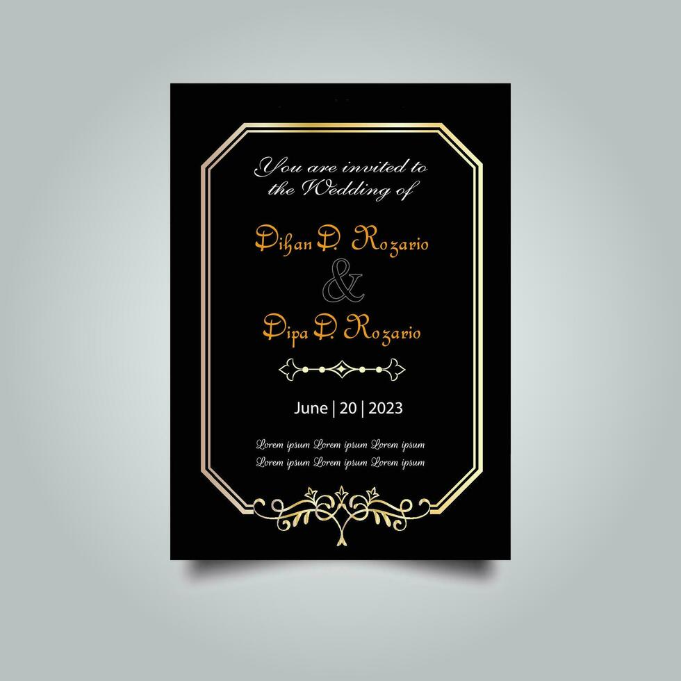 luxe mariage invitation carte conception ensemble. luxe ancien d'or vecteur invitation carte modèle