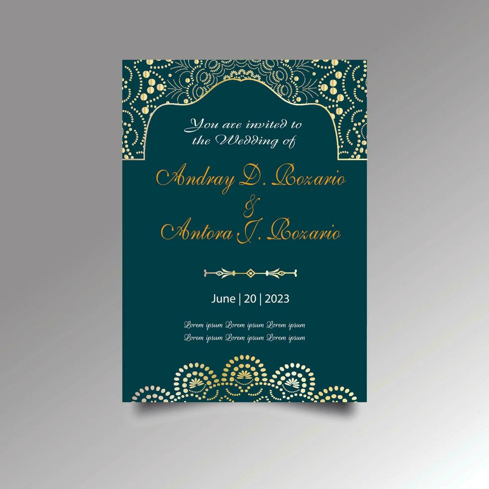 luxe mariage invitation carte conception ensemble. luxe ancien d'or vecteur invitation carte modèle