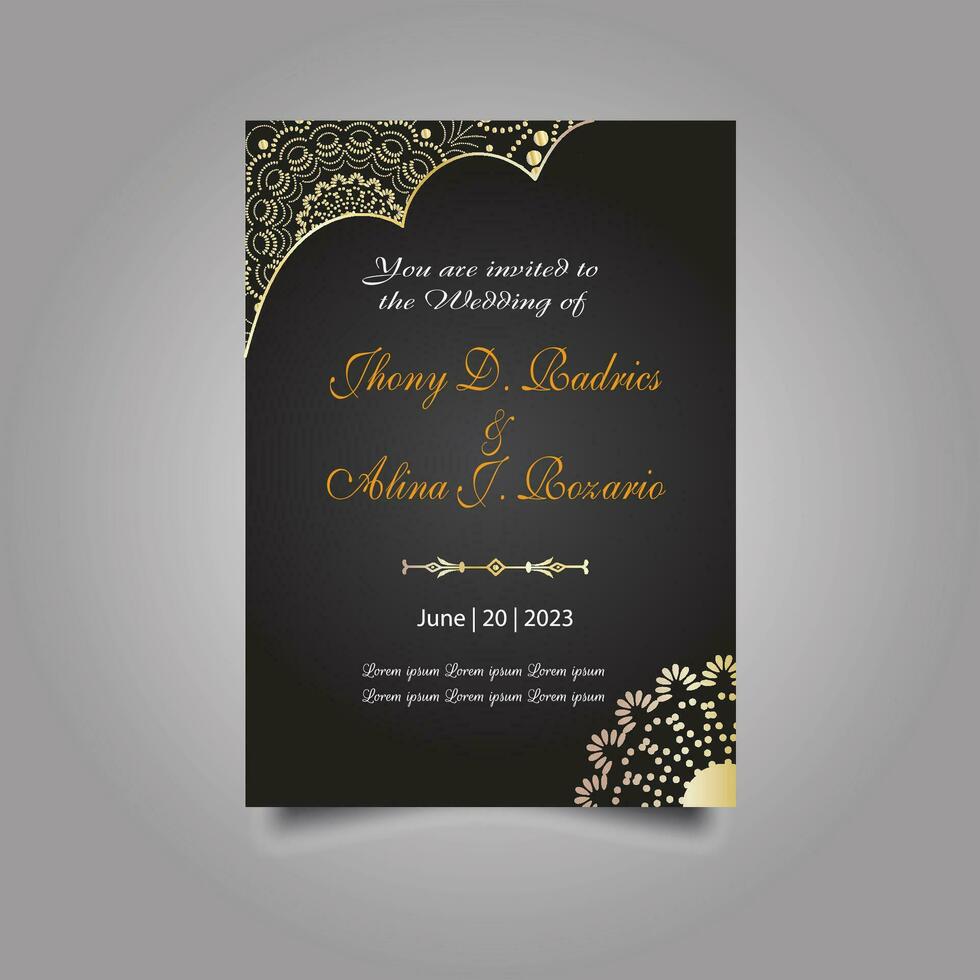 luxe mariage invitation carte conception ensemble. luxe ancien d'or vecteur invitation carte modèle