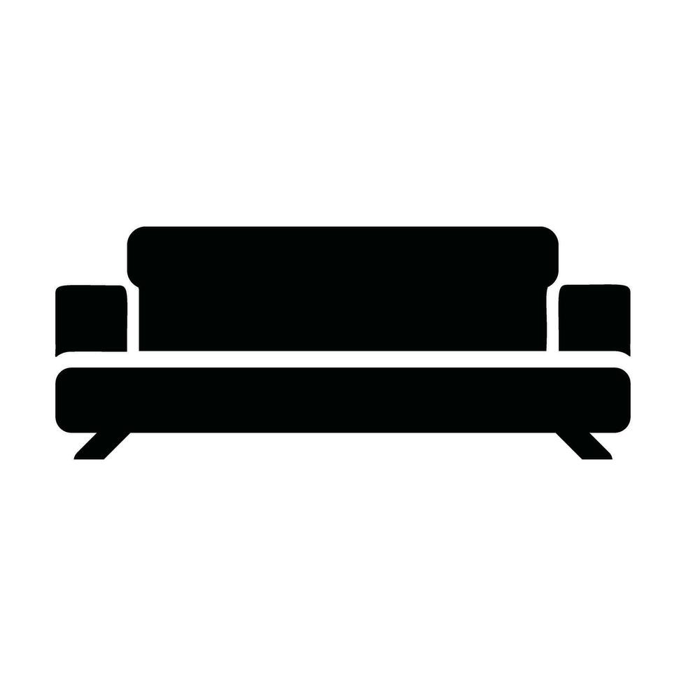 canapé icône silhouette logo vecteur