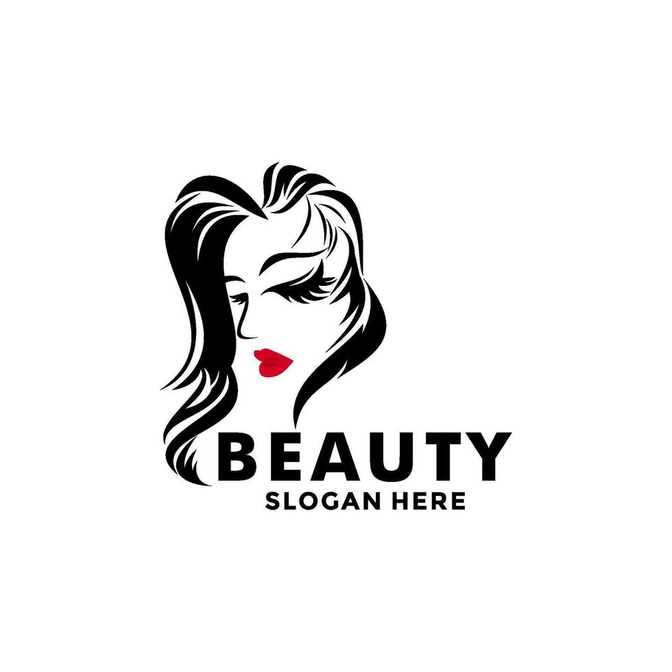 beauté logo salon et cheveux traitement logo conception, beauté femme mode logo modèle vecteur