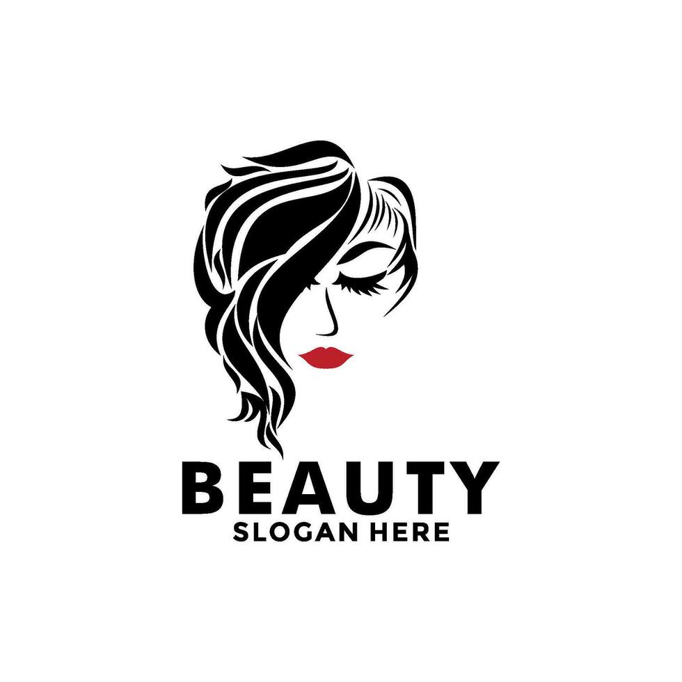 beauté logo salon et cheveux traitement logo conception, beauté femme mode logo modèle vecteur