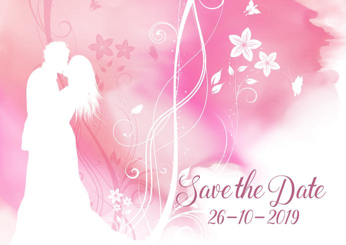 Aquarelle Save the conception invitation décorative date vecteur