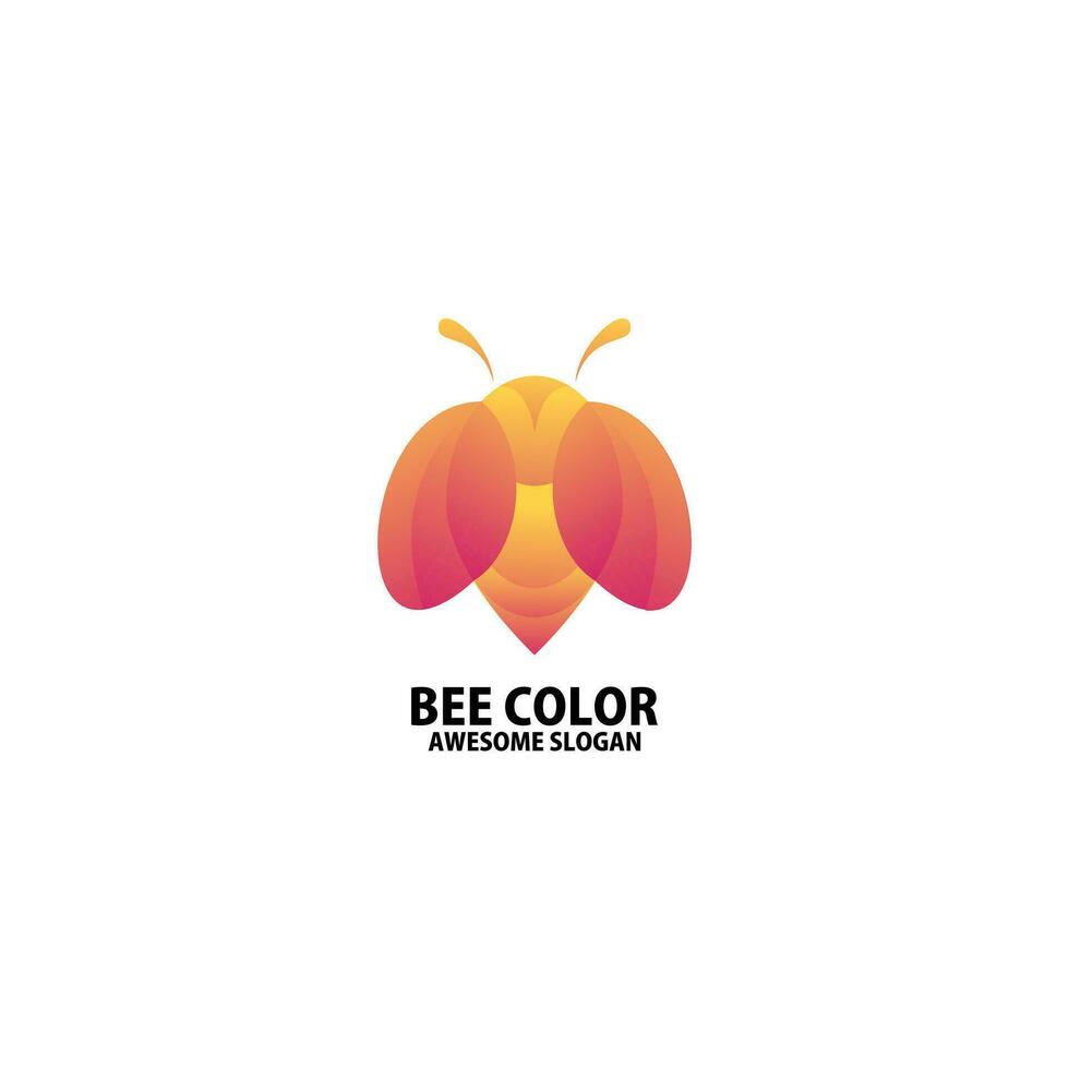 abeille logo conception pente Couleur vecteur