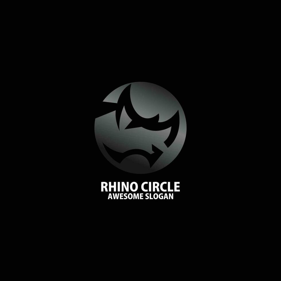 rhinocéros logo conception cercle pente Couleur vecteur