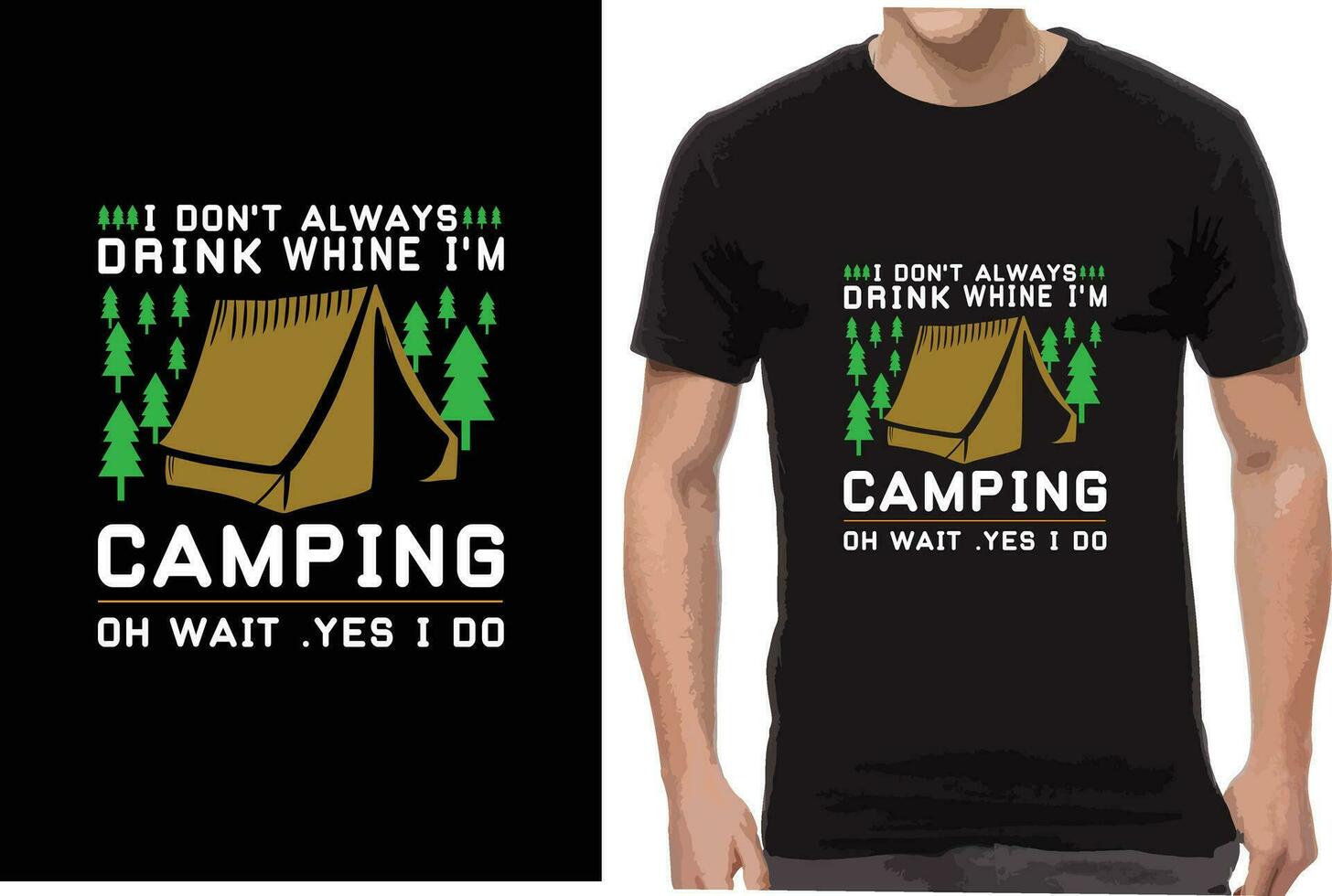 gratuit camping T-shirt conception vecteur