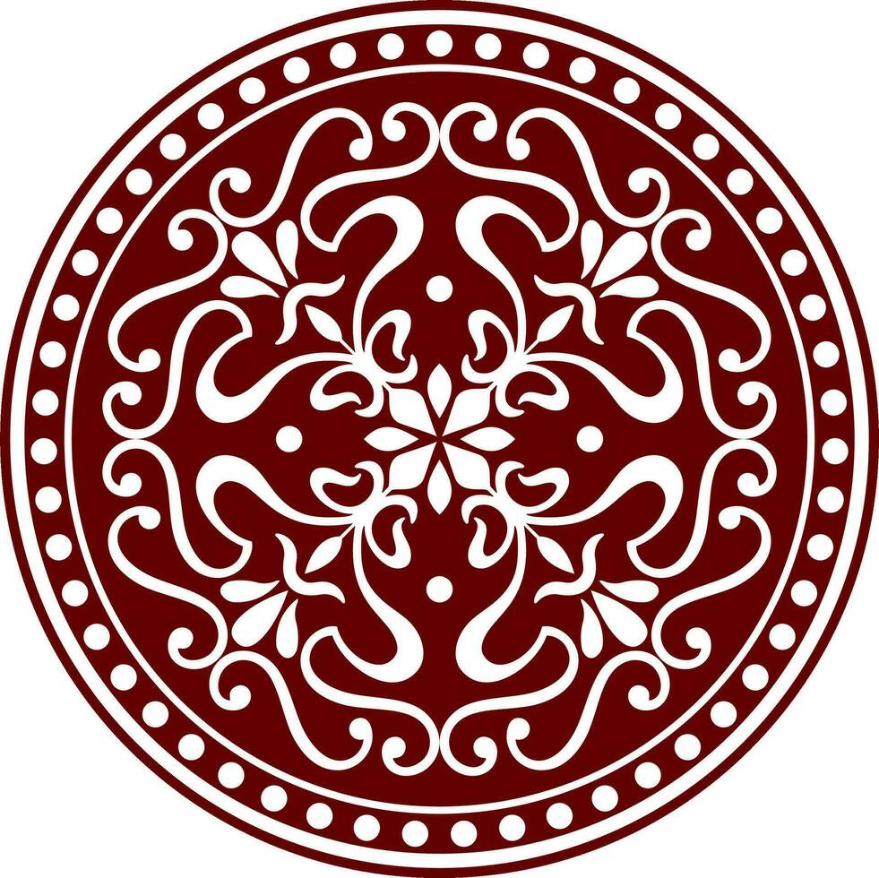 vecteur classique coloré rond ornement. rouge modèle dans une cercle. dessin de Grèce et ancien Rome. fleur dessin.