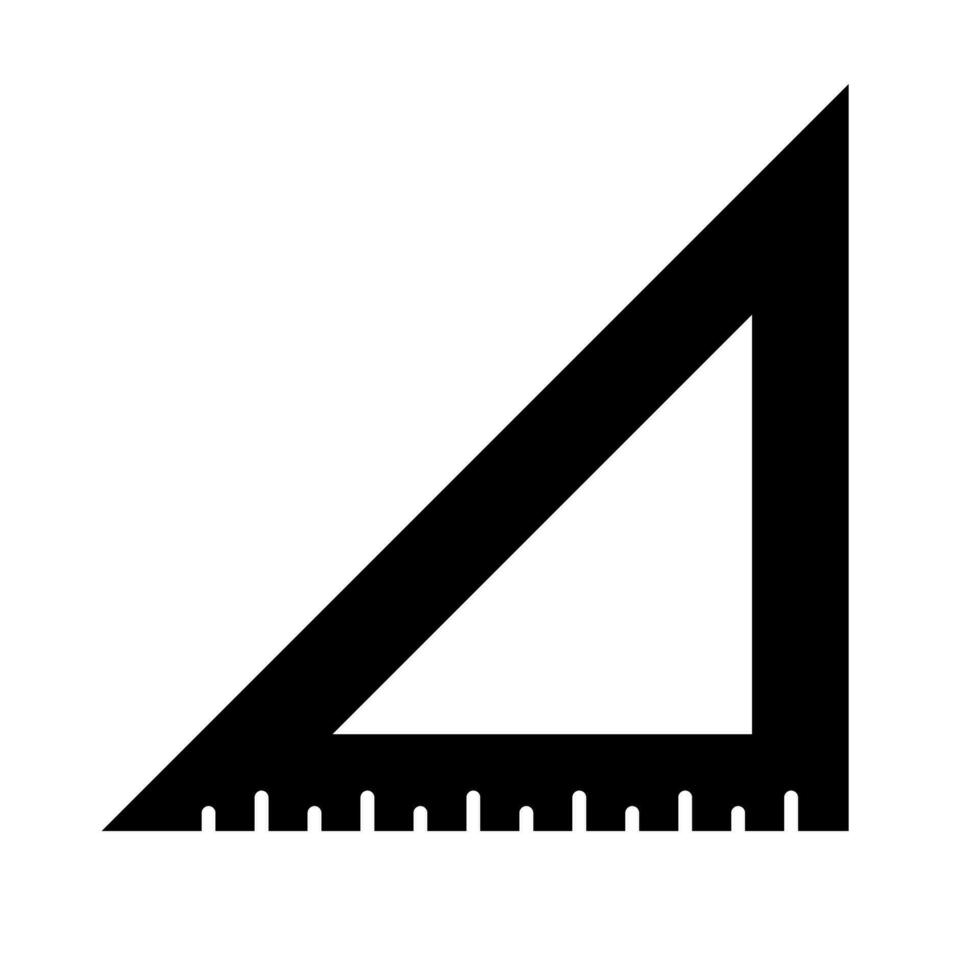 Triangle règle silhouette icône. papeterie. vecteur. vecteur