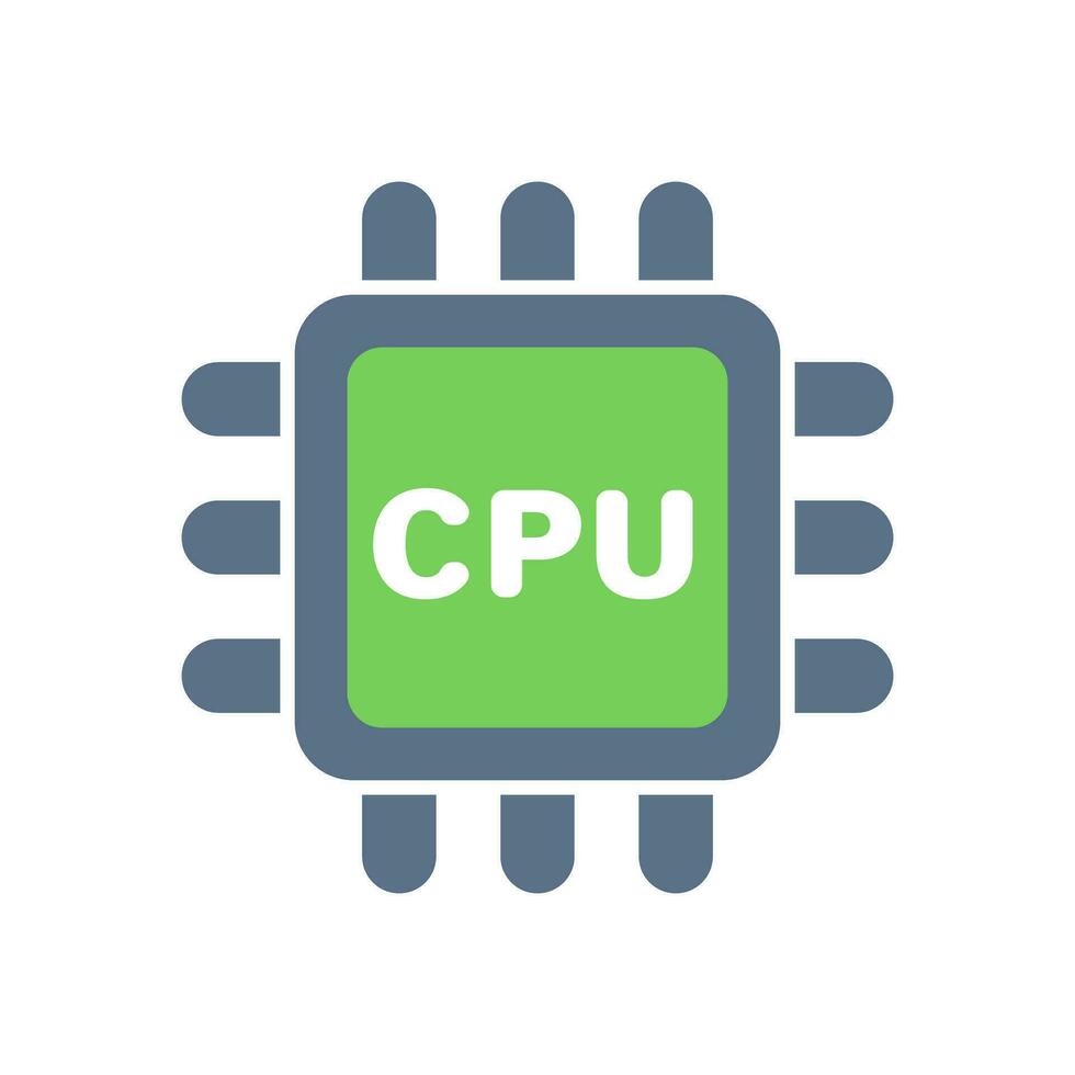 vert CPU icône. semi-conducteur. vecteur. vecteur