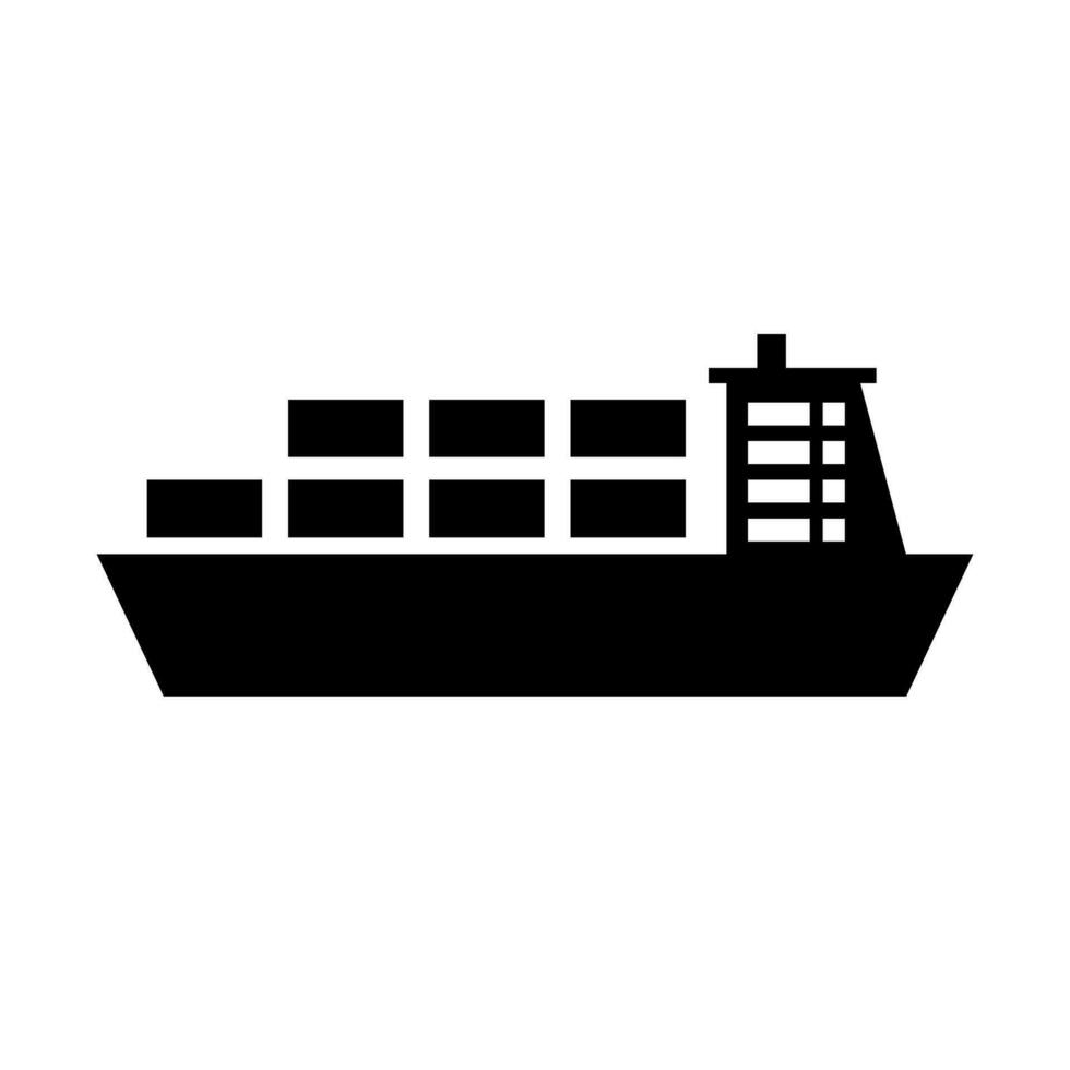 cargaison transporteur silhouette icône. mer transport. vecteur. vecteur