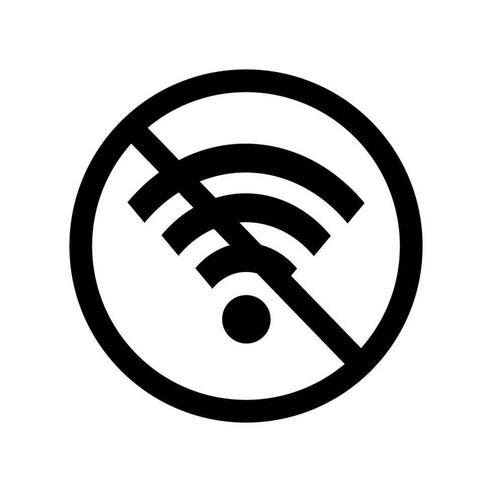 silhouette icône de Wifi interdiction. vecteur. vecteur