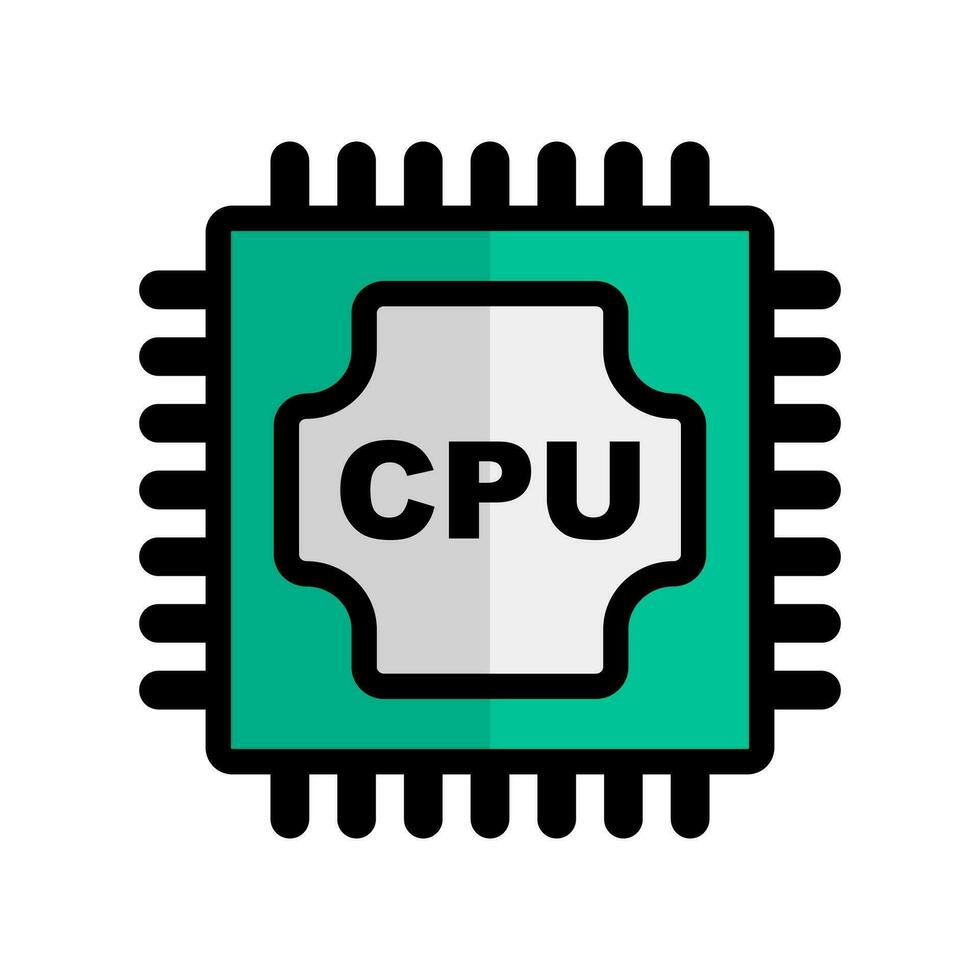 moderne CPU icône. CPU ébrécher. électronique composant. vecteur. vecteur