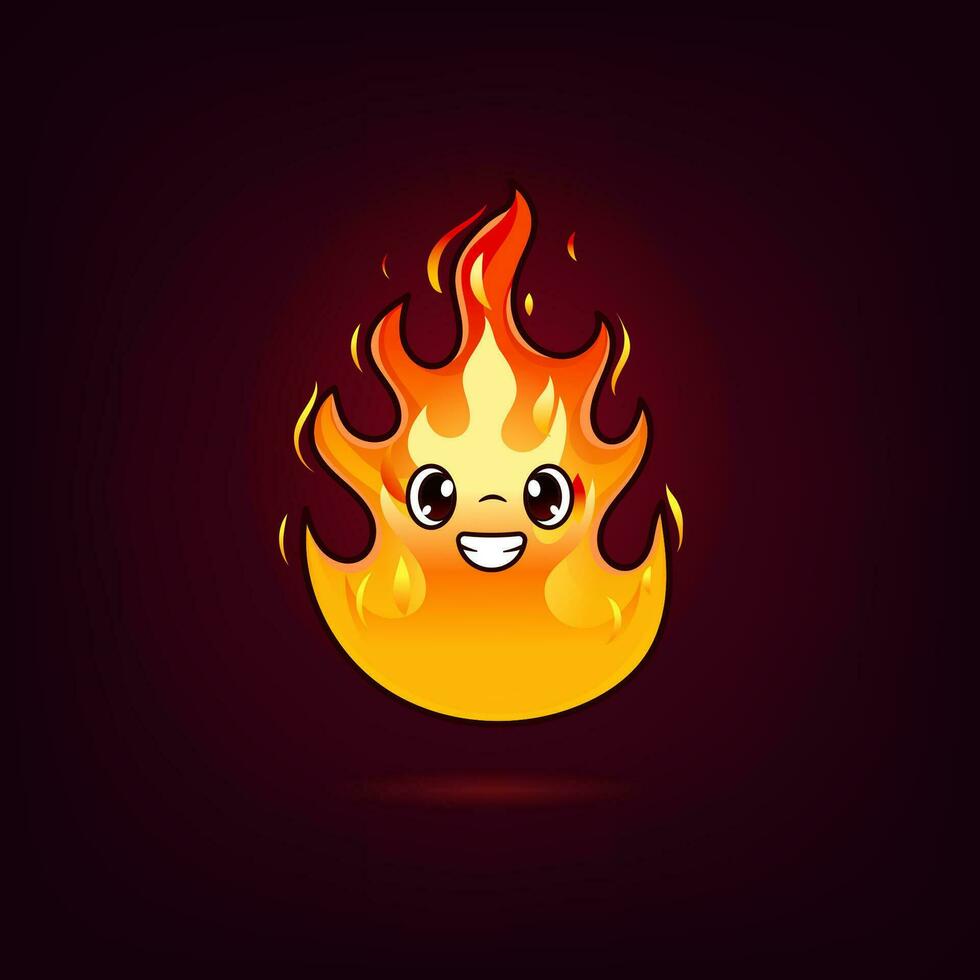 gratuit vecteur mignonne flamme mascotte.