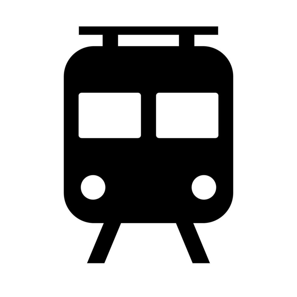 métro silhouette icône. chemin de fer. transport. vecteur. vecteur