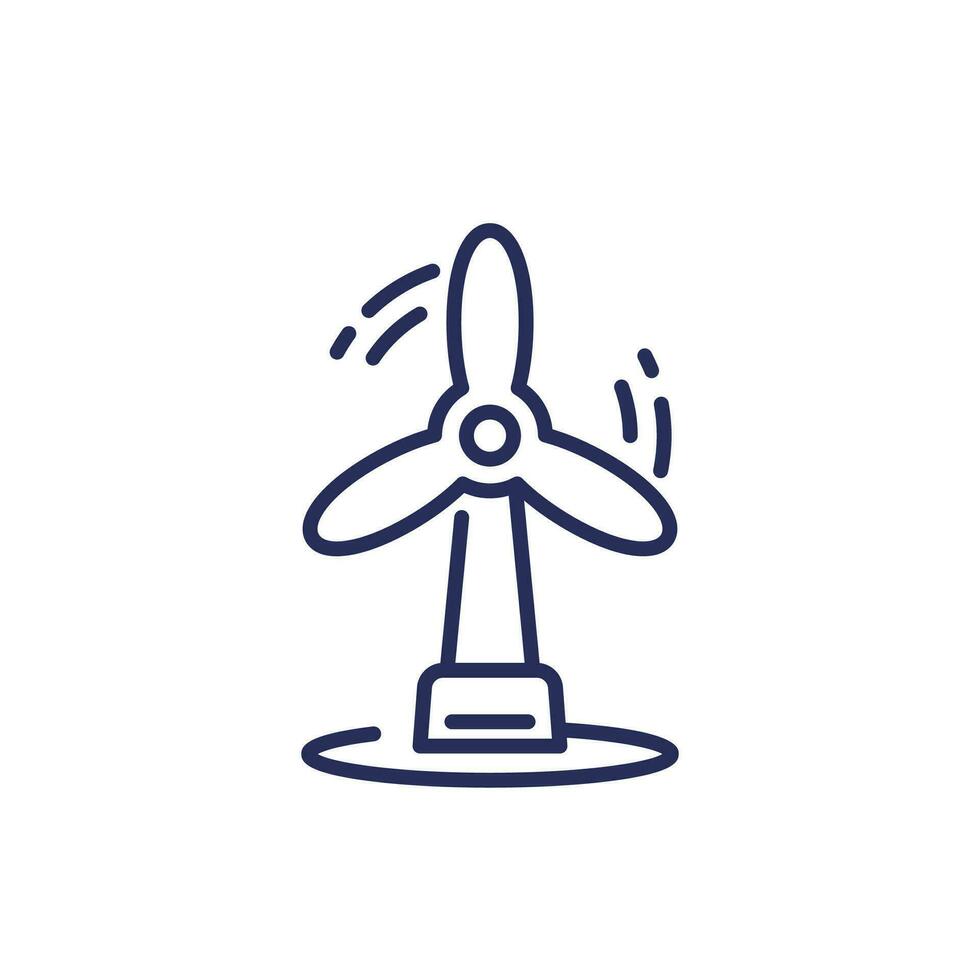 vent turbine, Moulin à vent ligne icône vecteur