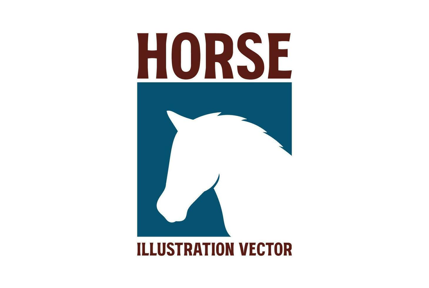 Facile minimaliste cheval étalon tête silhouette illustration vecteur