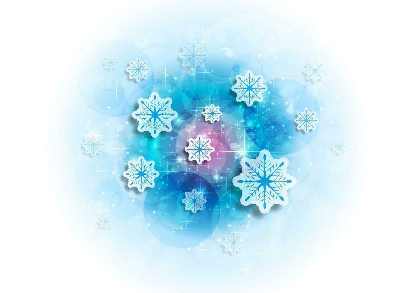 bleu brillant pétillant Noël hiver Contexte avec flocons de neige vecteur