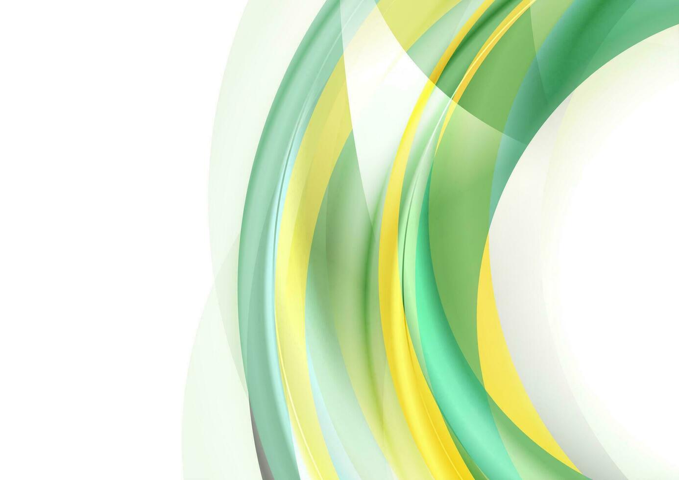 coloré vert Jaune embrasé abstrait incurvé vagues Contexte vecteur