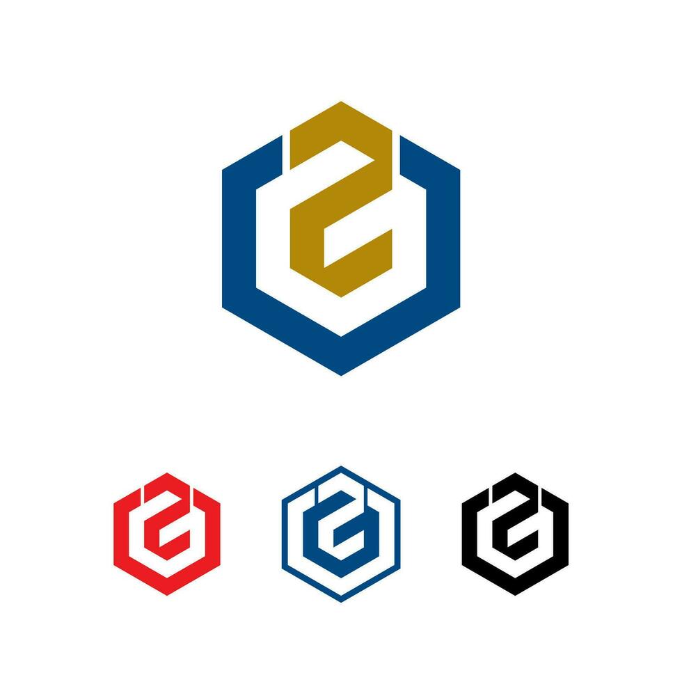 lettre g2 logo. hexagone logo conception. logo initiales hexagone forme vecteur