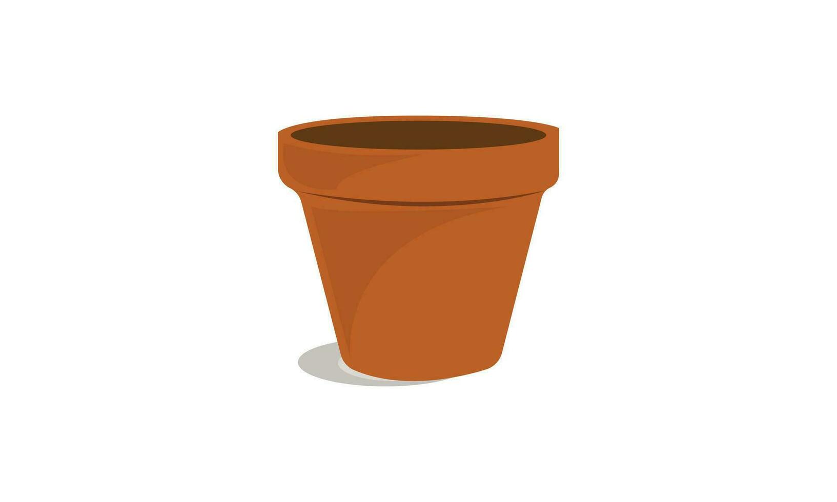 marron fleur pot isolé sur blanc vecteur